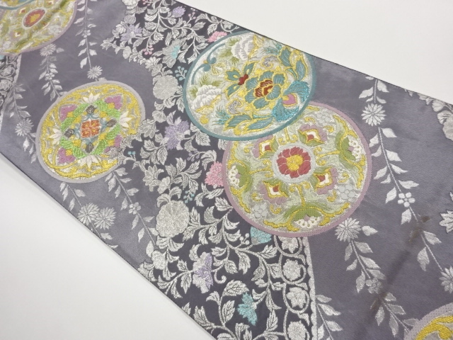 JAPANESE FUKURO OBI / WOVEN FLOWER ARABESQUE